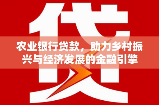 新泰农业银行贷款，助力乡村振兴与经济发展的金融引擎