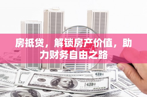 新泰房抵贷，解锁房产价值，助力财务自由之路