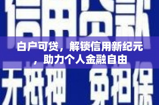 新泰白户可贷，解锁信用新纪元，助力个人金融自由