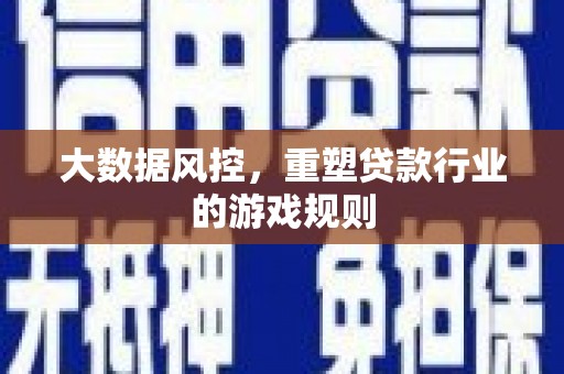 新泰大数据风控，重塑贷款行业的游戏规则