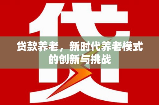 新泰贷款养老，新时代养老模式的创新与挑战