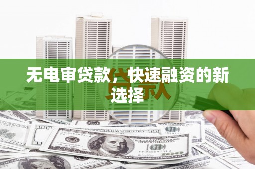 新泰无电审贷款，快速融资的新选择