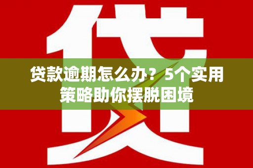 新泰贷款逾期怎么办？5个实用策略助你摆脱困境