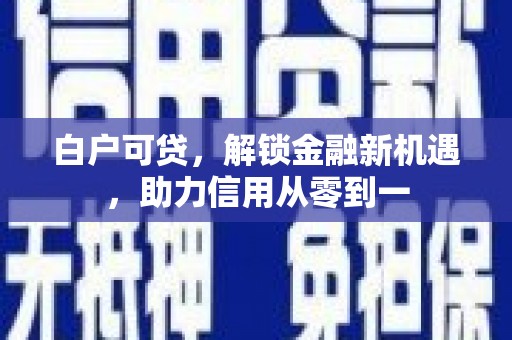 新泰白户可贷，解锁金融新机遇，助力信用从零到一