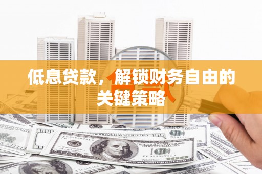新泰低息贷款，解锁财务自由的关键策略