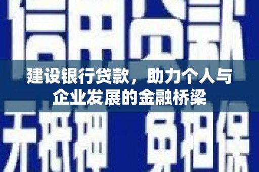 新泰建设银行贷款，助力个人与企业发展的金融桥梁
