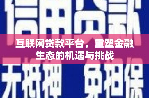 新泰互联网贷款平台，重塑金融生态的机遇与挑战