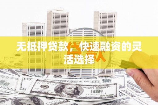 新泰无抵押贷款，快速融资的灵活选择