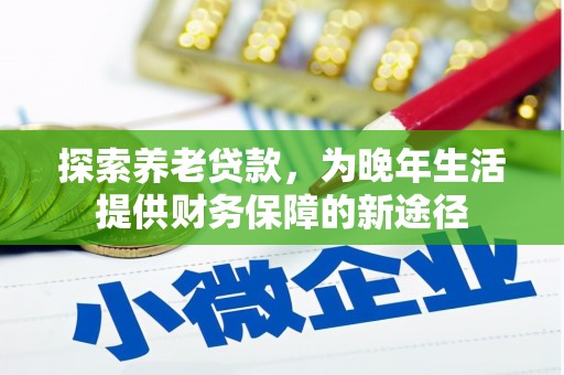 新泰探索养老贷款，为晚年生活提供财务保障的新途径