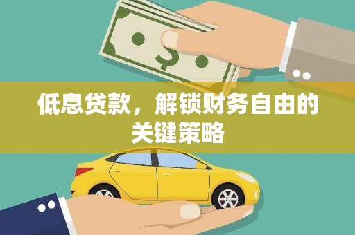 新泰低息贷款，解锁财务自由的关键策略