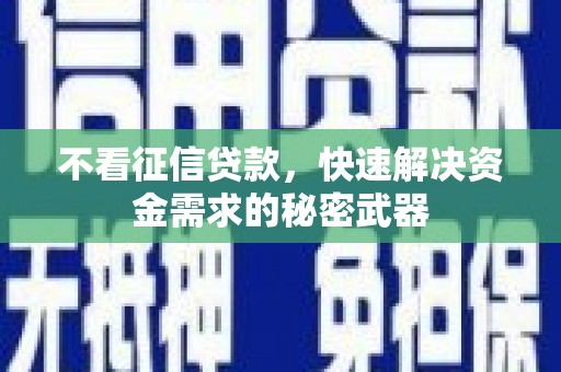 新泰不看征信贷款，快速解决资金需求的秘密武器