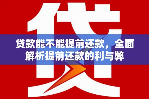新泰贷款能不能提前还款，全面解析提前还款的利与弊