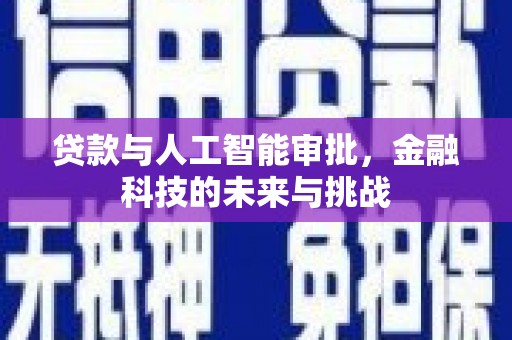新泰贷款与人工智能审批，金融科技的未来与挑战