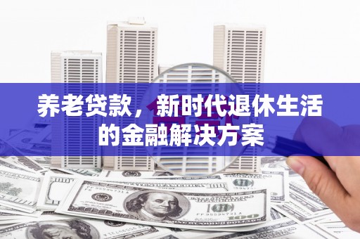 新泰养老贷款，新时代退休生活的金融解决方案