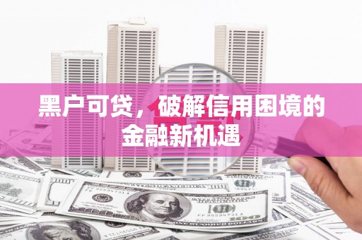 新泰黑户可贷，破解信用困境的金融新机遇