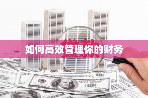 新泰如何高效管理你的财务